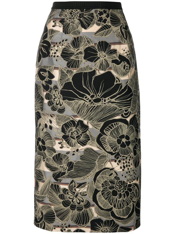 Antonio Marras Printed Pencil Skirt - Multicolour