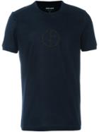 Giorgio Armani Logo Patch T-shirt, Men's, Size: 48, Blue, Cotton