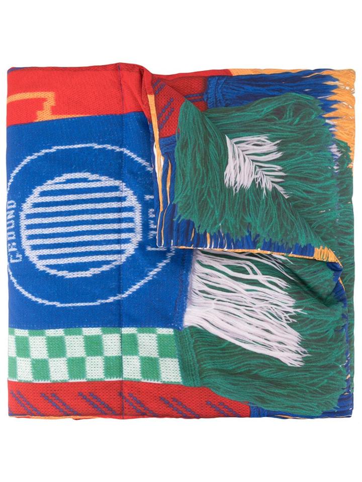 Ground Zero Graphic Print Scarf - Red