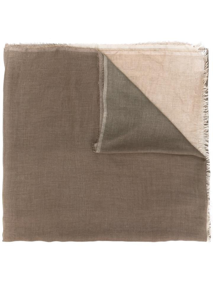 Faliero Sarti - Bi-colour Scarf - Women - Silk/modal - One Size, Brown, Silk/modal