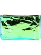 Zilla Glossy Iridescent Zip Purse - Green