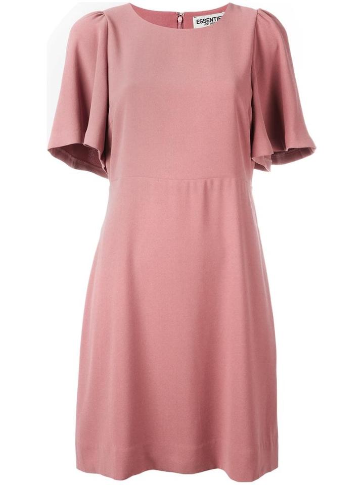 Essentiel Antwerp Flared Sleeve Dress, Women's, Size: 38, Pink/purple, Polyester/viscose