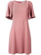 Essentiel Antwerp Flared Sleeve Dress, Women's, Size: 38, Pink/purple, Polyester/viscose