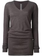 Rick Owens V-neck Jumper, Women's, Size: Large, Brown, Virgin Wool