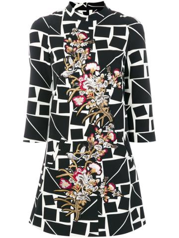 Femme By Michele Rossi Patterned Embroidered Dress - Multicolour