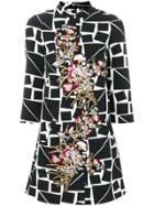 Femme By Michele Rossi Patterned Embroidered Dress - Multicolour