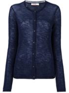 Sun 68 Fine Knit Cardigan, Women's, Size: Xl, Blue, Polyamide/alpaca/merino
