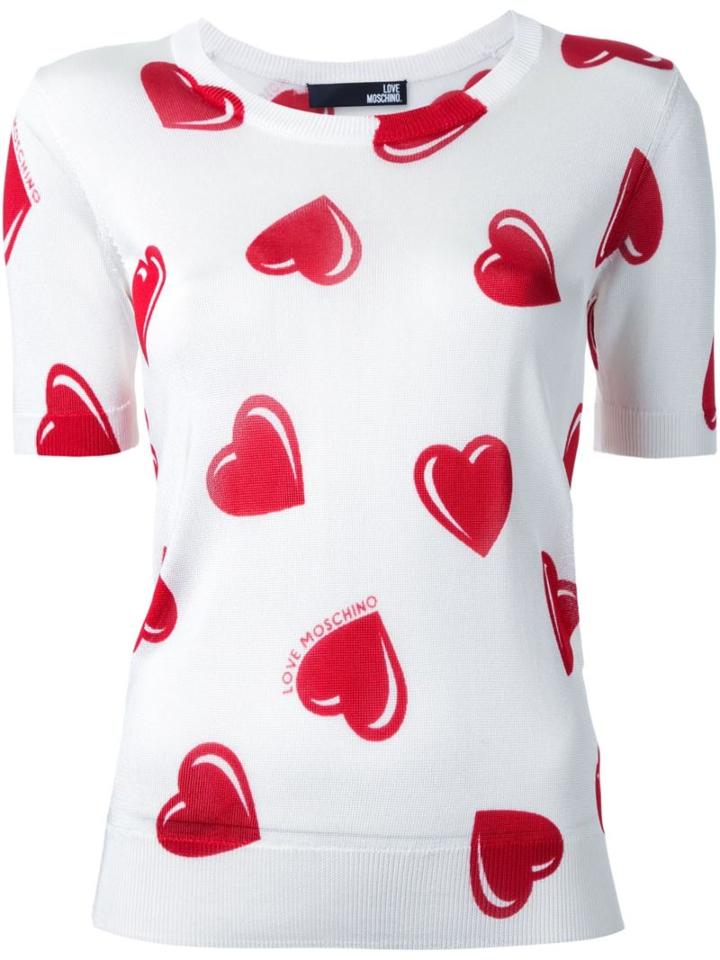 Love Moschino Hearts Print T-shirt