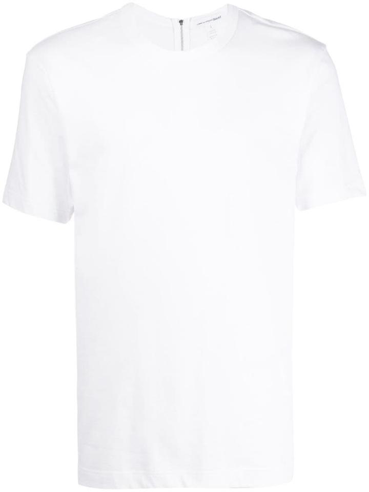 Comme Des Garçons Shirt Zip-up Crew-neck T-shirt - White