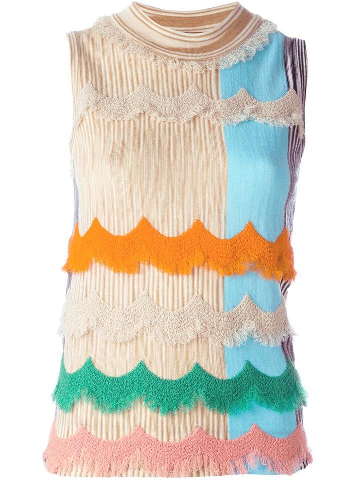 Missoni Scalloped Fringe Knitted Blouse, Women's, Size: 44, Nylon/wool