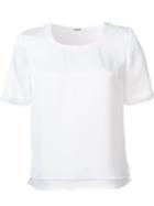 Elie Tahari Scoop Neck T-shirt, Women's, Size: Large, White, Silk