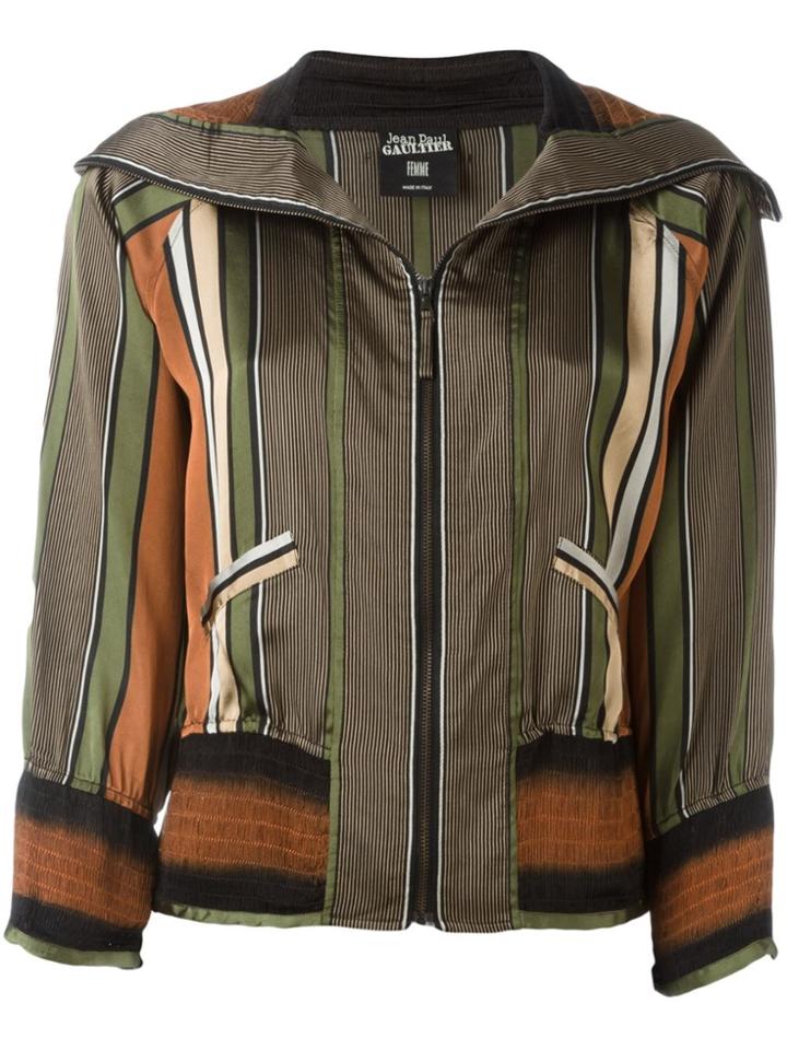 Jean Paul Gaultier Vintage Striped Bomber Jacket - Multicolour