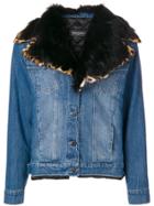 Simonetta Ravizza Fur Collar Denim Jacket - Blue