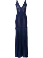 Hervé Léger Mesh Panel Maxi Dress