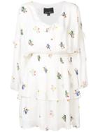 Cynthia Rowley Celia Tie Sleeve Smocked Mini Dress - White