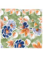 Kiton - Floral Print Scarf - Men - Silk/linen/flax - One Size, Green, Silk/linen/flax