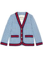 Gucci Wool Jacket With Web - Blue