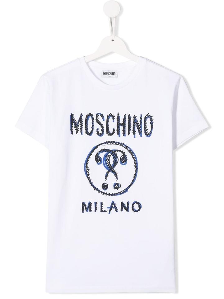 Moschino Kids Teen Question Mark T-shirt - White