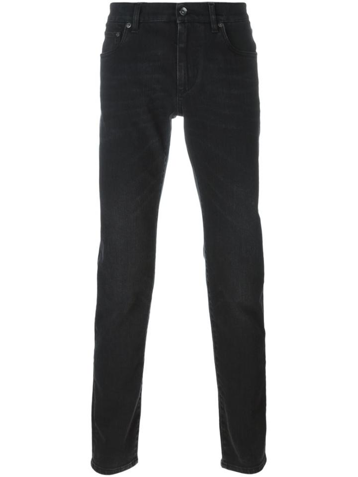 Dolce & Gabbana Slim Fit Jeans, Men's, Size: 56, Black, Cotton/polyurethane