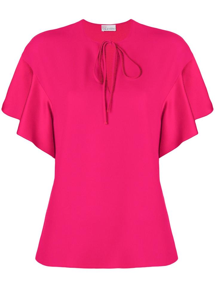 Red Valentino Ruffled Sleeves T-shirt - Pink & Purple