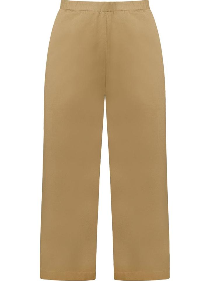 Andrea Marques Wide Leg Cropped Trousers, Women's, Size: 44, Nude/neutrals, Cotton