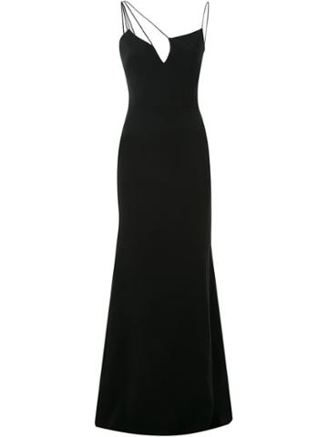 Victoria Beckham Cut-out Neckline Evening Dress, Women's, Size: 12, Black, Silk/wool