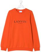 Lanvin Enfant Teen Logo Printed Sweatshirt - Yellow & Orange