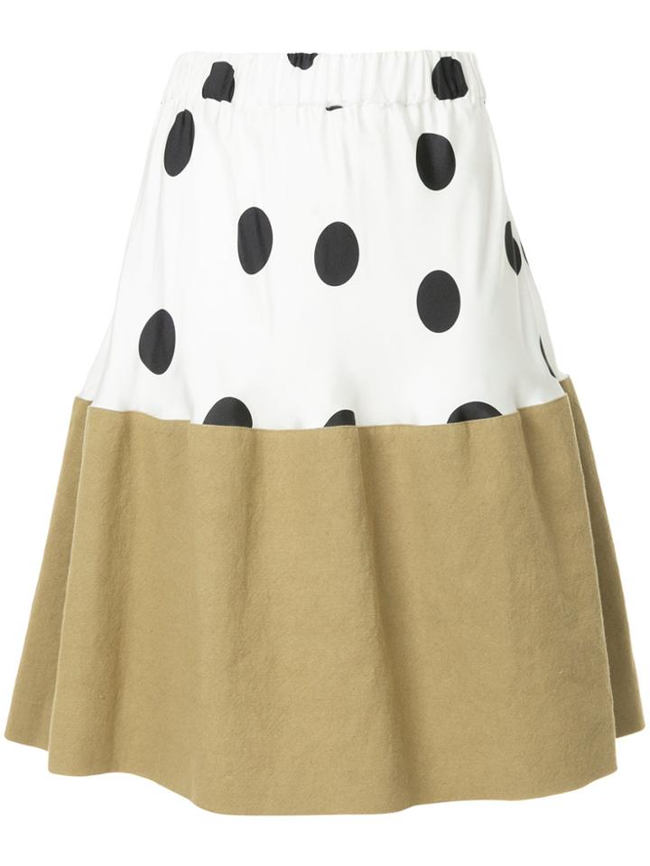 Maison Margiela Dot Print Panelled Skirt - White