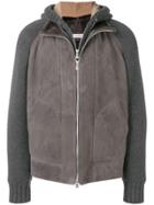 Brunello Cucinelli Leather Hooded Jacket - Grey