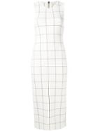 Victoria Beckham Checked Sleeveless Dress - White