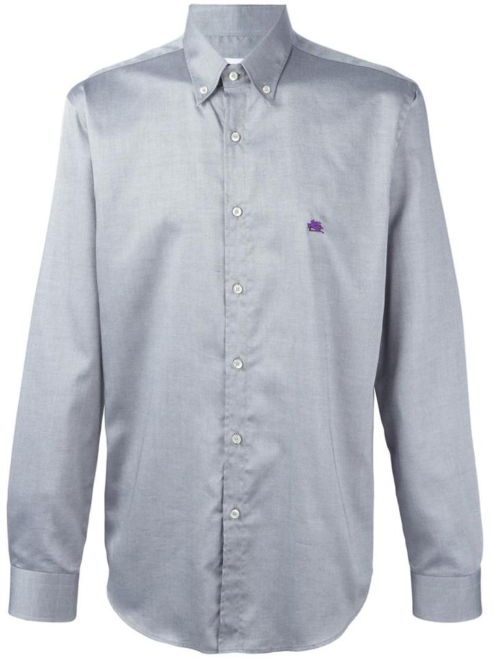 Etro Classic Shirt, Men's, Size: 39, Grey, Cotton