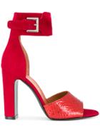 Via Roma 15 Ankle Strap Buckled Sandals - Red