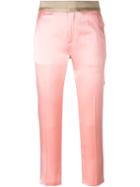 Haider Ackermann Cropped Trousers, Women's, Size: 38, Pink/purple, Silk