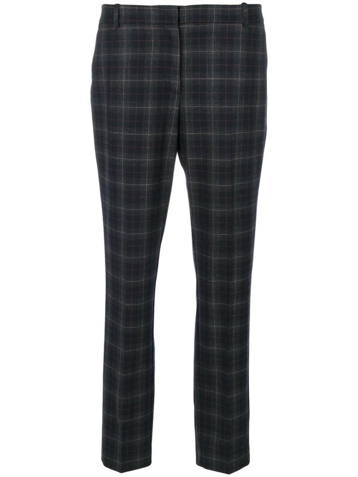 Kiltie Checked Cropped Trousers - Blue