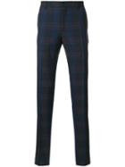 Etro - Check Printed Trousers - Men - Wool/acetate/viscose - 50, Blue, Wool/acetate/viscose