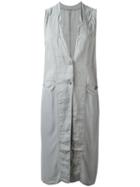 Transit Long Sleeveless Jacket, Women's, Size: 3, Grey, Viscose/linen/flax