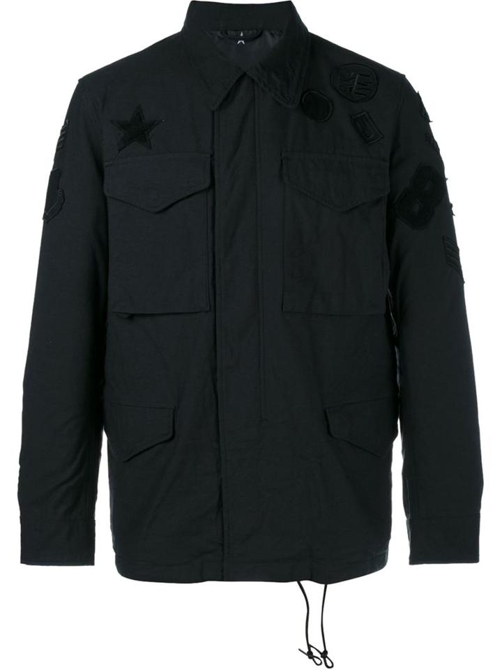 Uniform Experiment Multi-patch Field Jacket, Men's, Size: 1, Black, Cotton/nylon/polyester