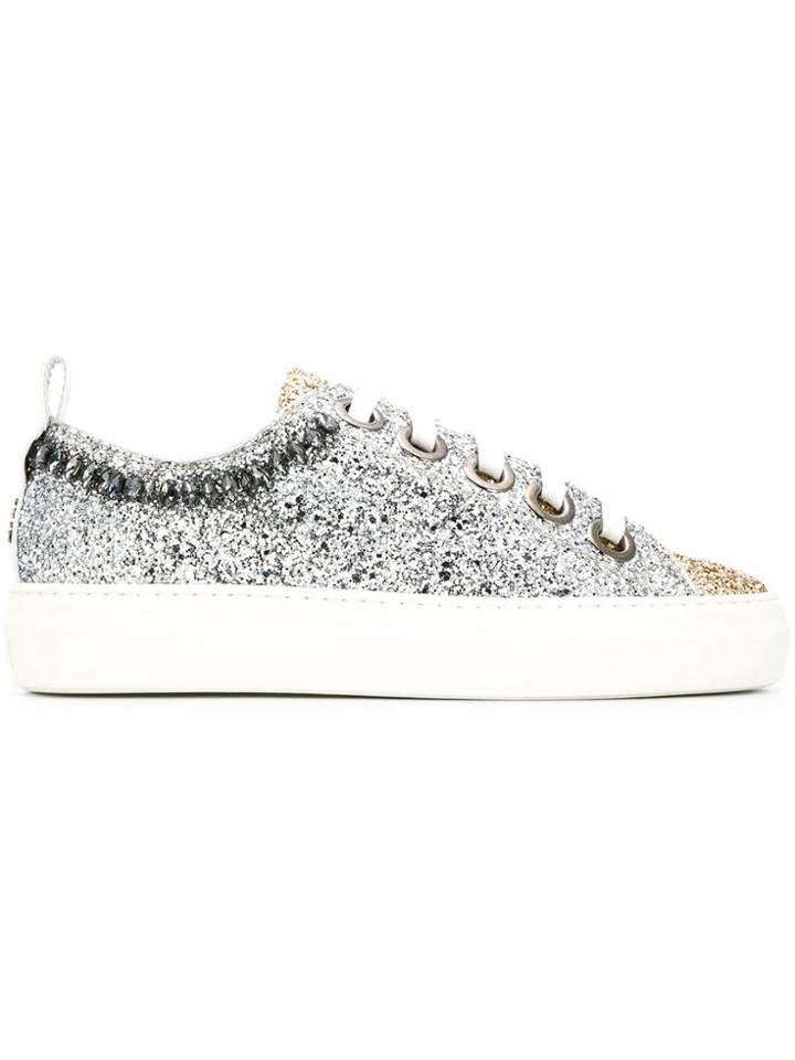 No21 Platform Glitter Sneakers - Grey