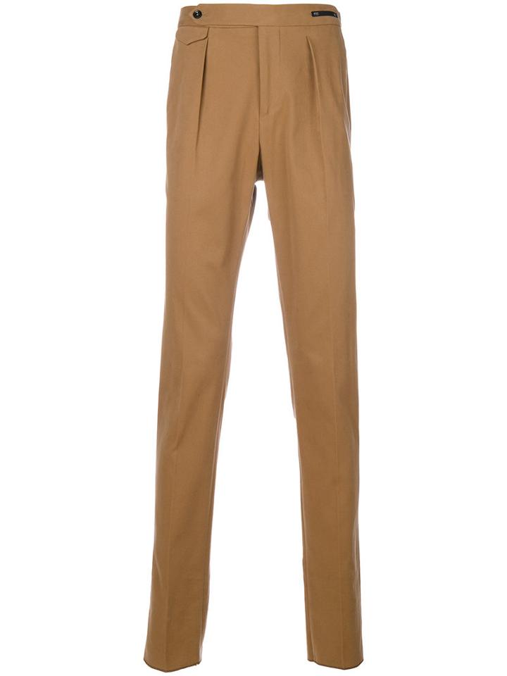 Pt01 - Pleated Trousers - Men - Cotton/spandex/elastane - 54, Brown, Cotton/spandex/elastane