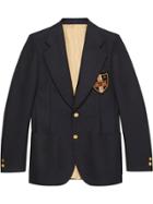 Gucci Wool Jacket With Patches - Blue
