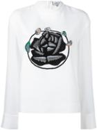 J.w.anderson Roses Patch Sweatshirt, Women's, Size: 6, White, Acetate/polyester/silk