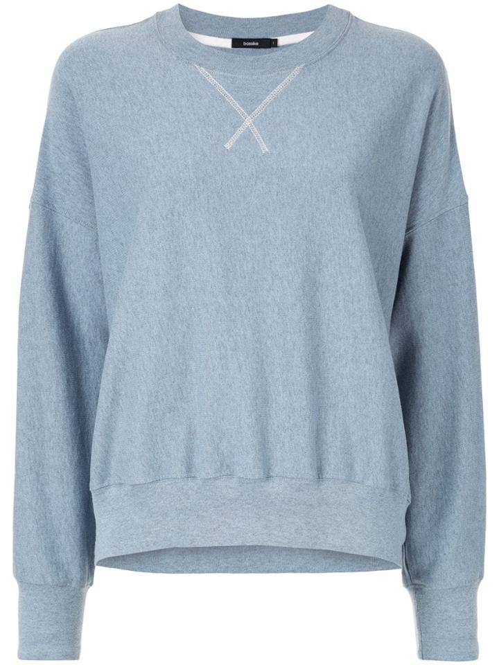 Bassike Canvas Placket Vintage Sweatshirt - Blue