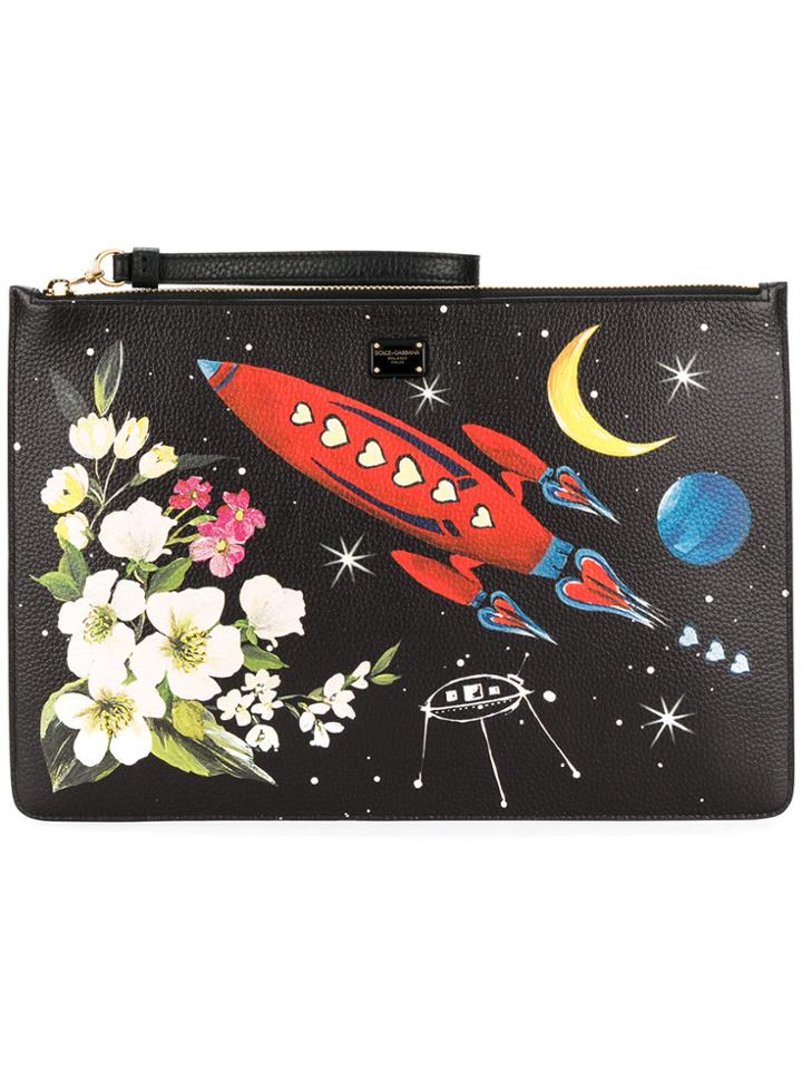 Dolce & Gabbana Printed Clutch - Black