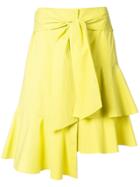 Josie Natori Tie Front Skirt - Yellow & Orange