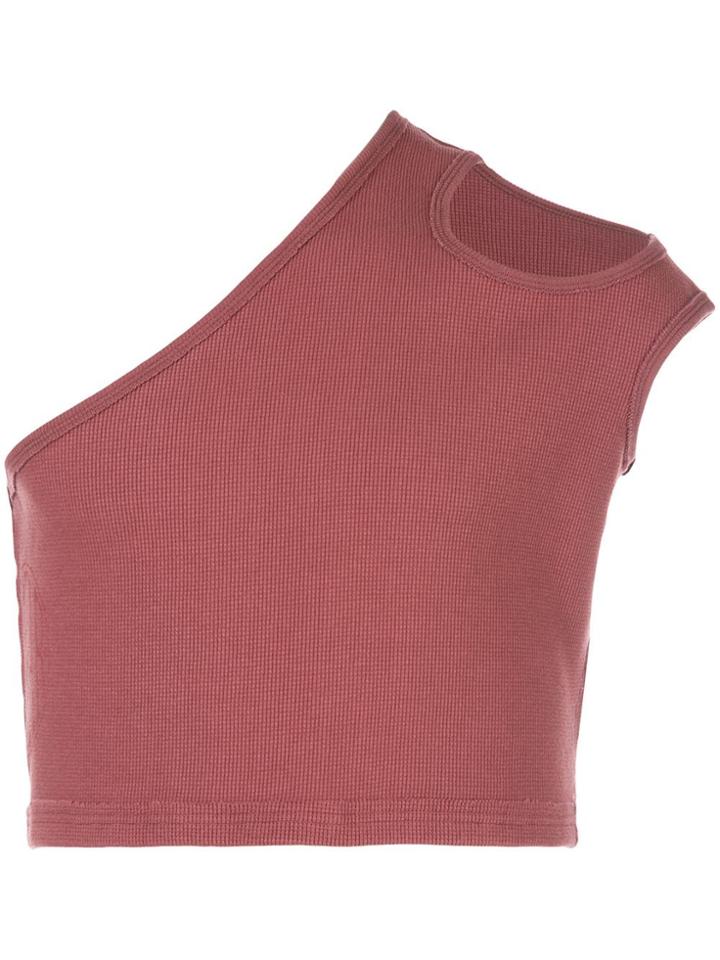 Telfar Ribbed Asymmetric Tank Top - Red