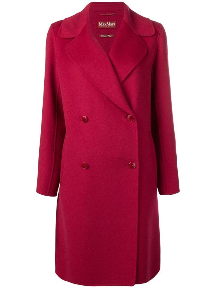 Max Mara Verbano Double-breasted Coat - Red