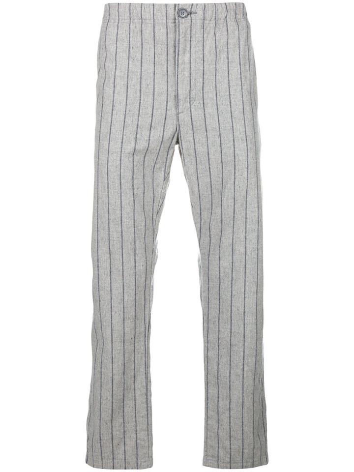 Neighborhood Straight-leg Striped Trousers - Grey