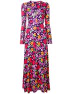 Alexa Chung Floral Print Maxi Dress - Purple