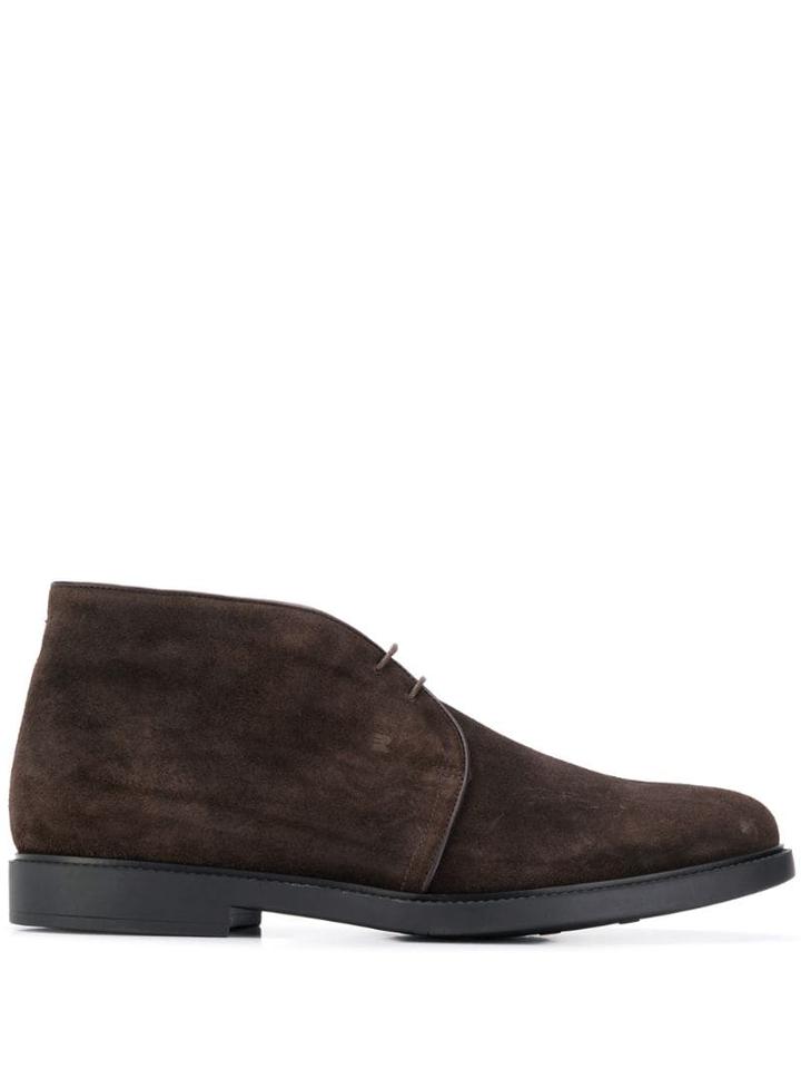 Fratelli Rossetti Piped Leather Trim Boots - Brown