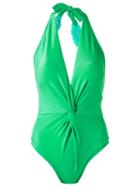 Martha Medeiros Halterneck Swimsuit, Women's, Size: P, Green, Polyamide/spandex/elastane